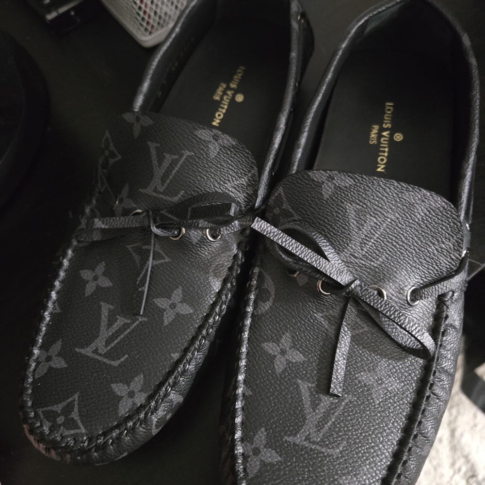 Louis Vuitton Black Loafers Slip-Ons